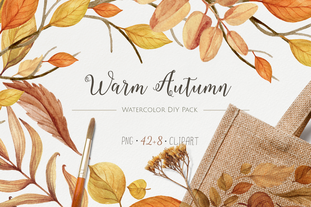 The Warm Autumn Watercolor Pack by NataliVA